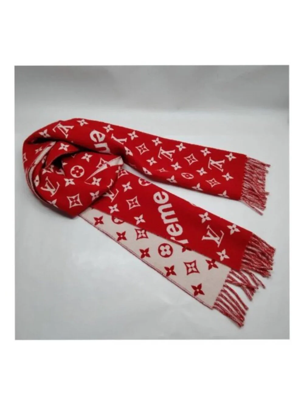 Authentic Louis Vuitton x Supreme Monogram Cashmere Scarf Limited Edition